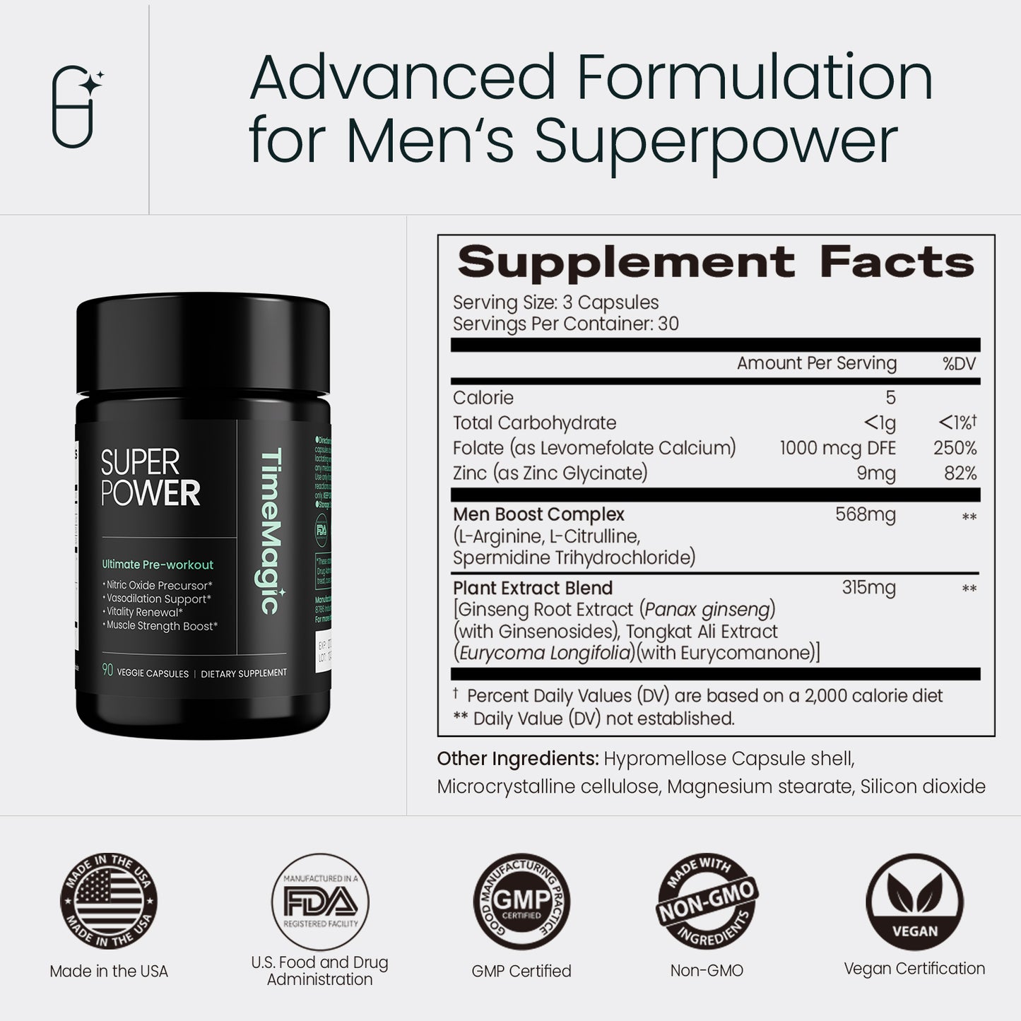 TimeMagic Superpower 7-in-1 NO Booster for Circulation & Daily Vitality